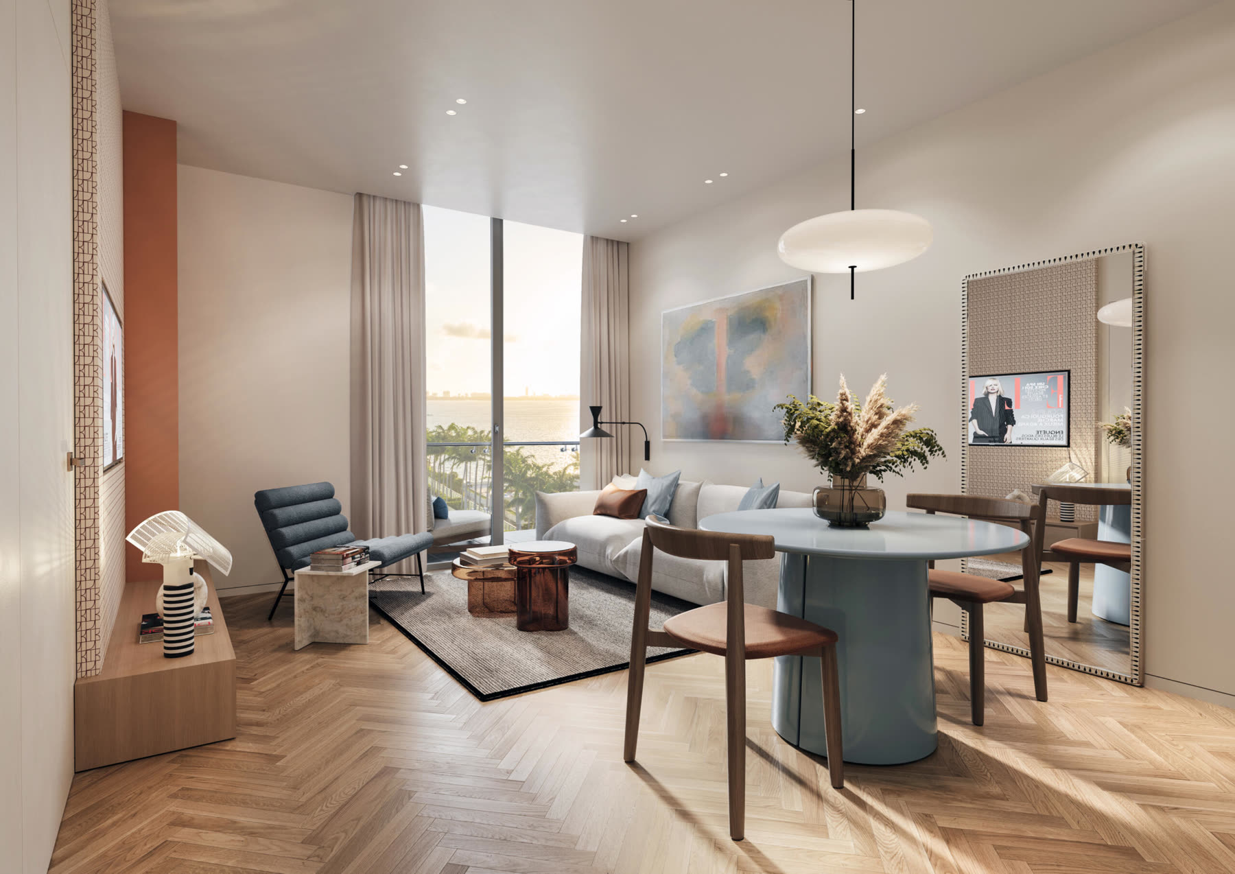 Salón de una residencia de Elle Residences