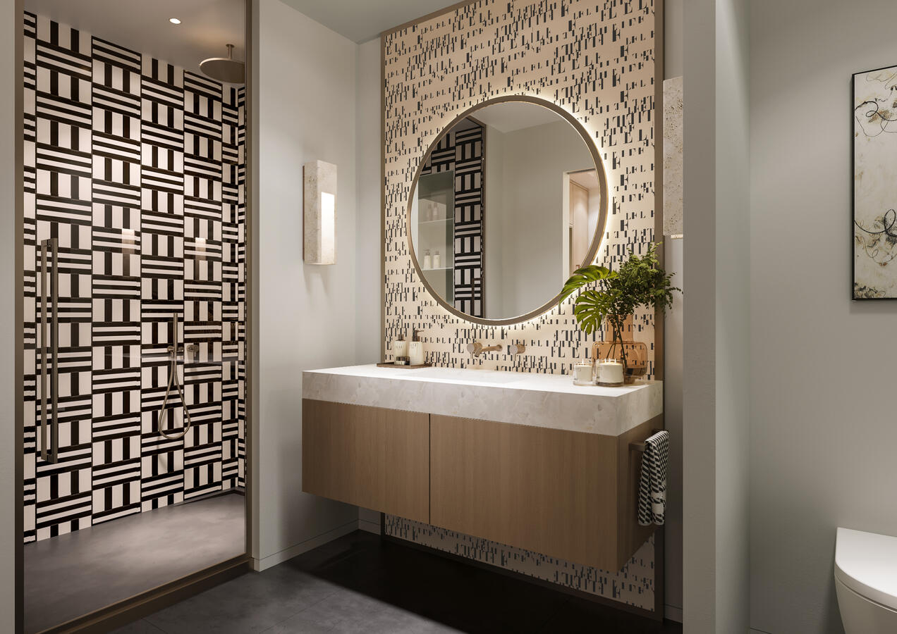 Baño de diseño en Elle Residences